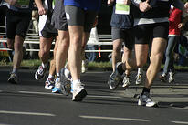 London Marathon runners legs