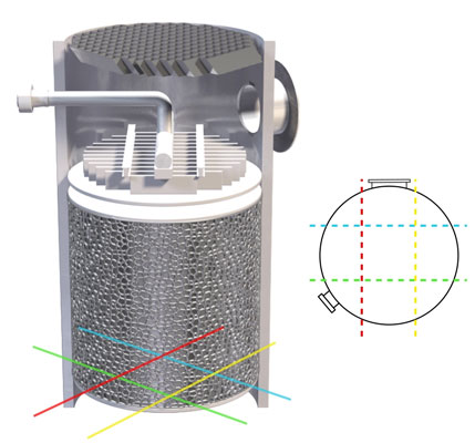 Internal illustration of packed tower